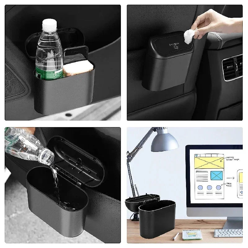PushBin™ Compact Car Trash Can