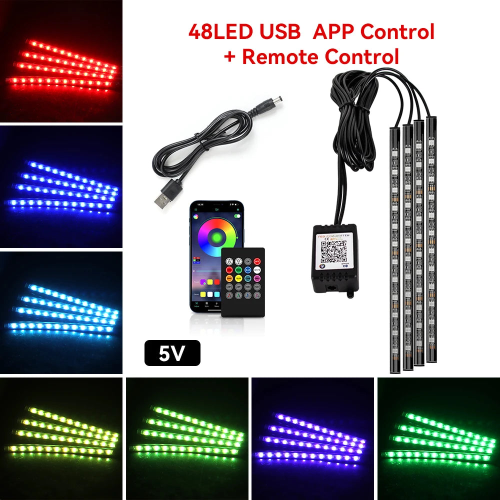 DriveGlow™ Smart RGB Car Interior Light Kit