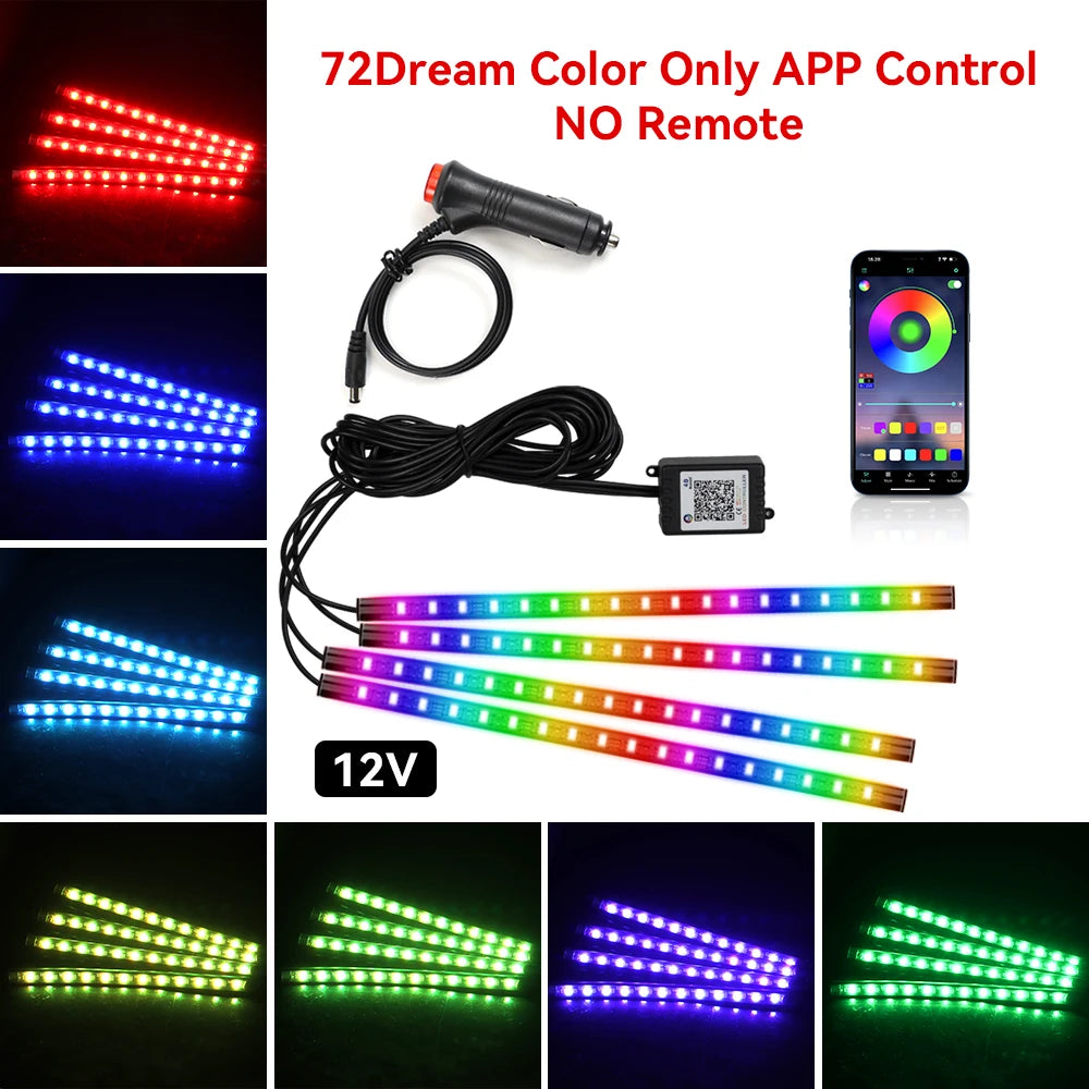 DriveGlow™ Smart RGB Car Interior Light Kit