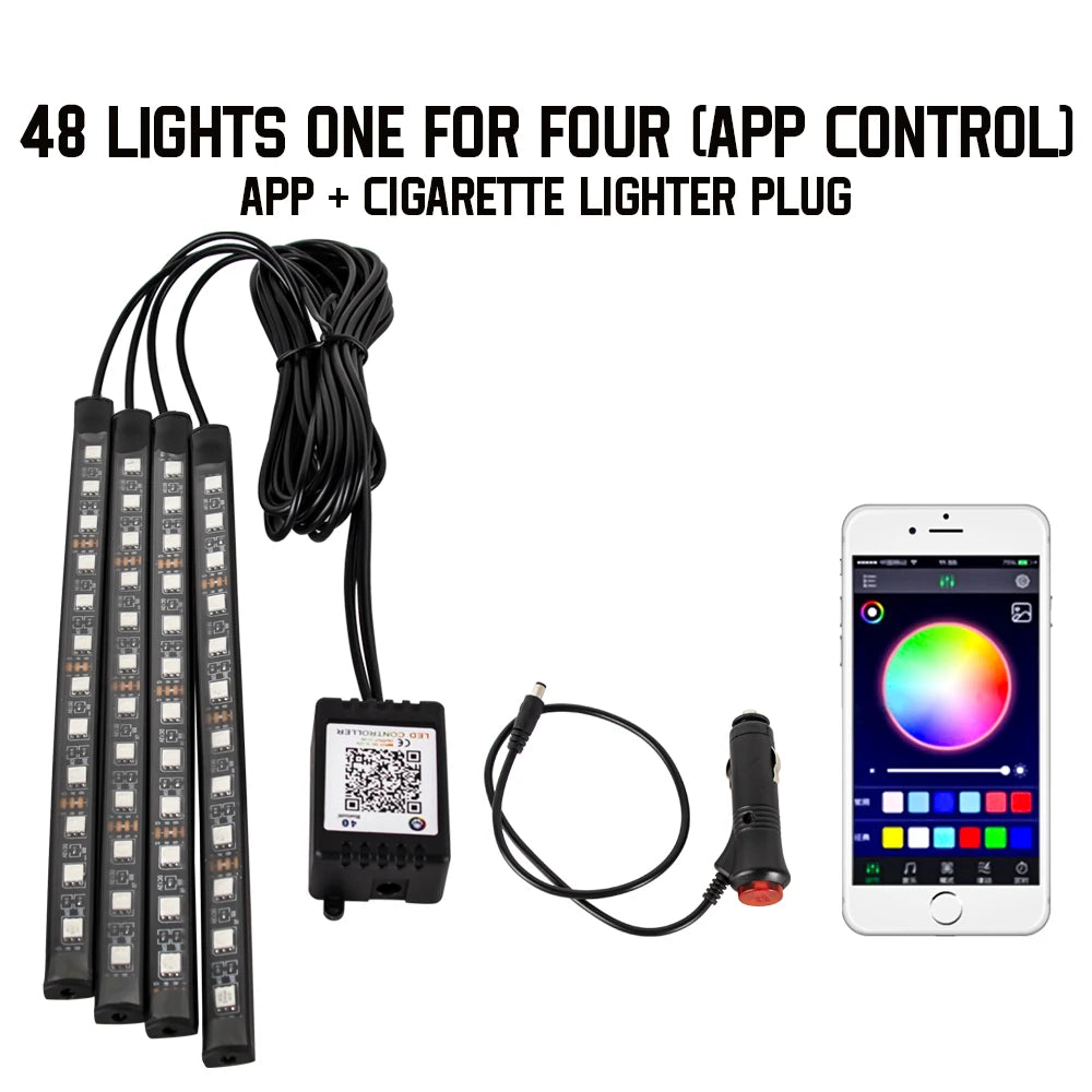 DriveGlow™ Smart RGB Car Interior Light Kit