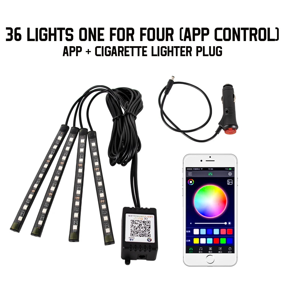 DriveGlow™ Smart RGB Car Interior Light Kit