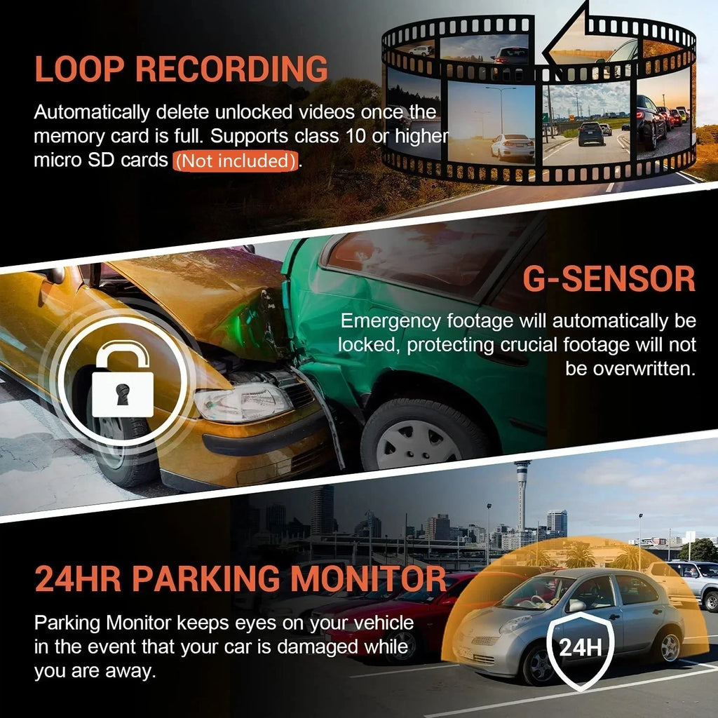 DriveGuard Pro™ Dual Dash Cam 1080P WiFi