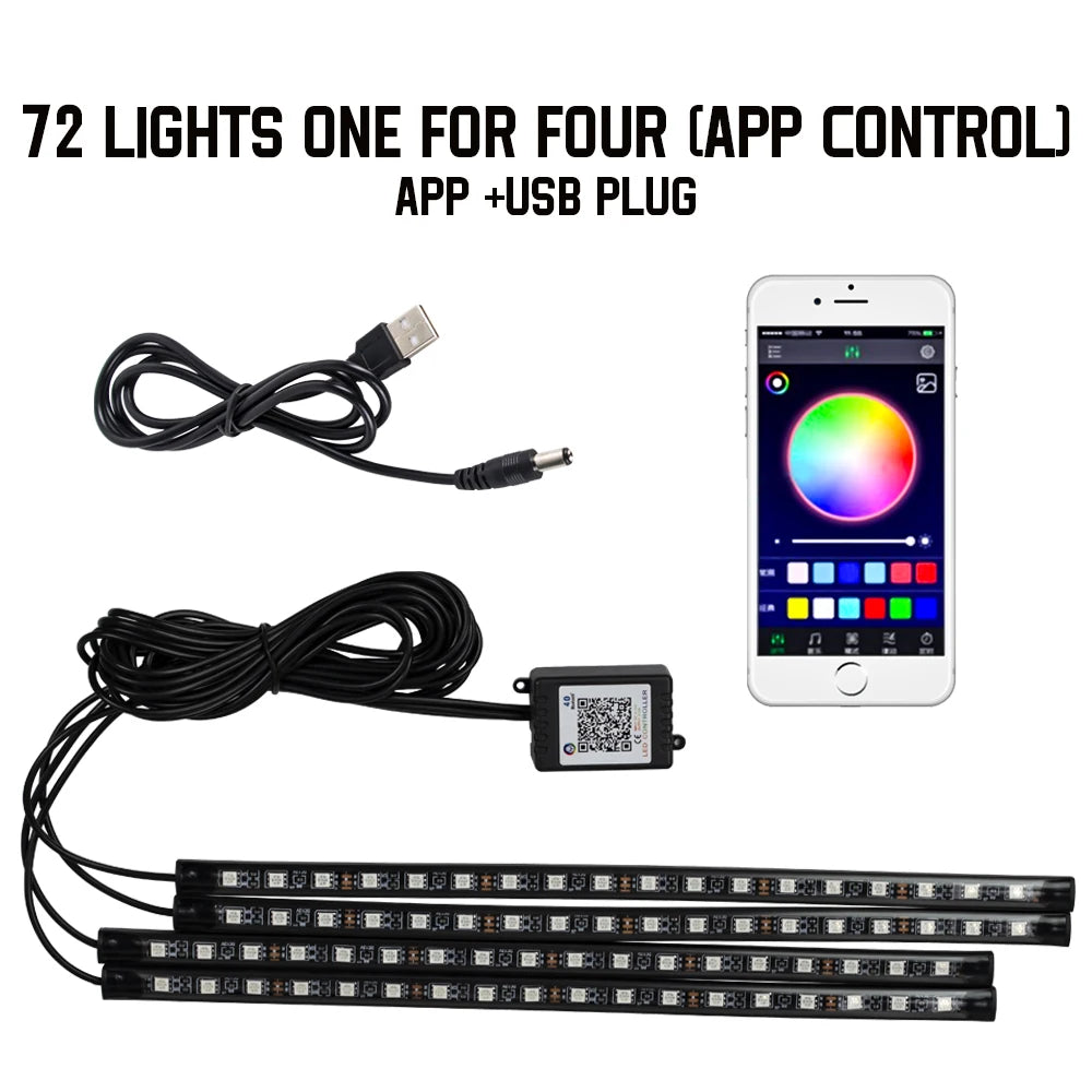 DriveGlow™ Smart RGB Car Interior Light Kit