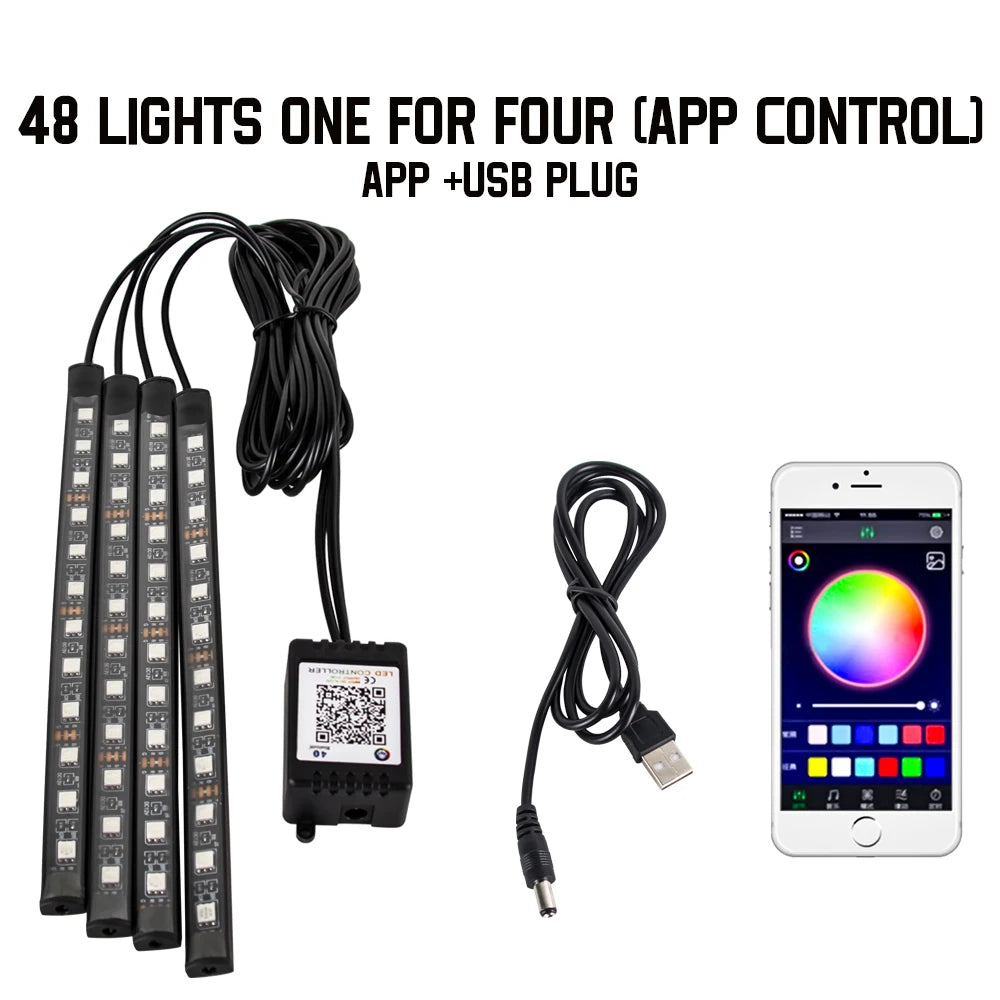 DriveGlow™ Smart RGB Car Interior Light Kit