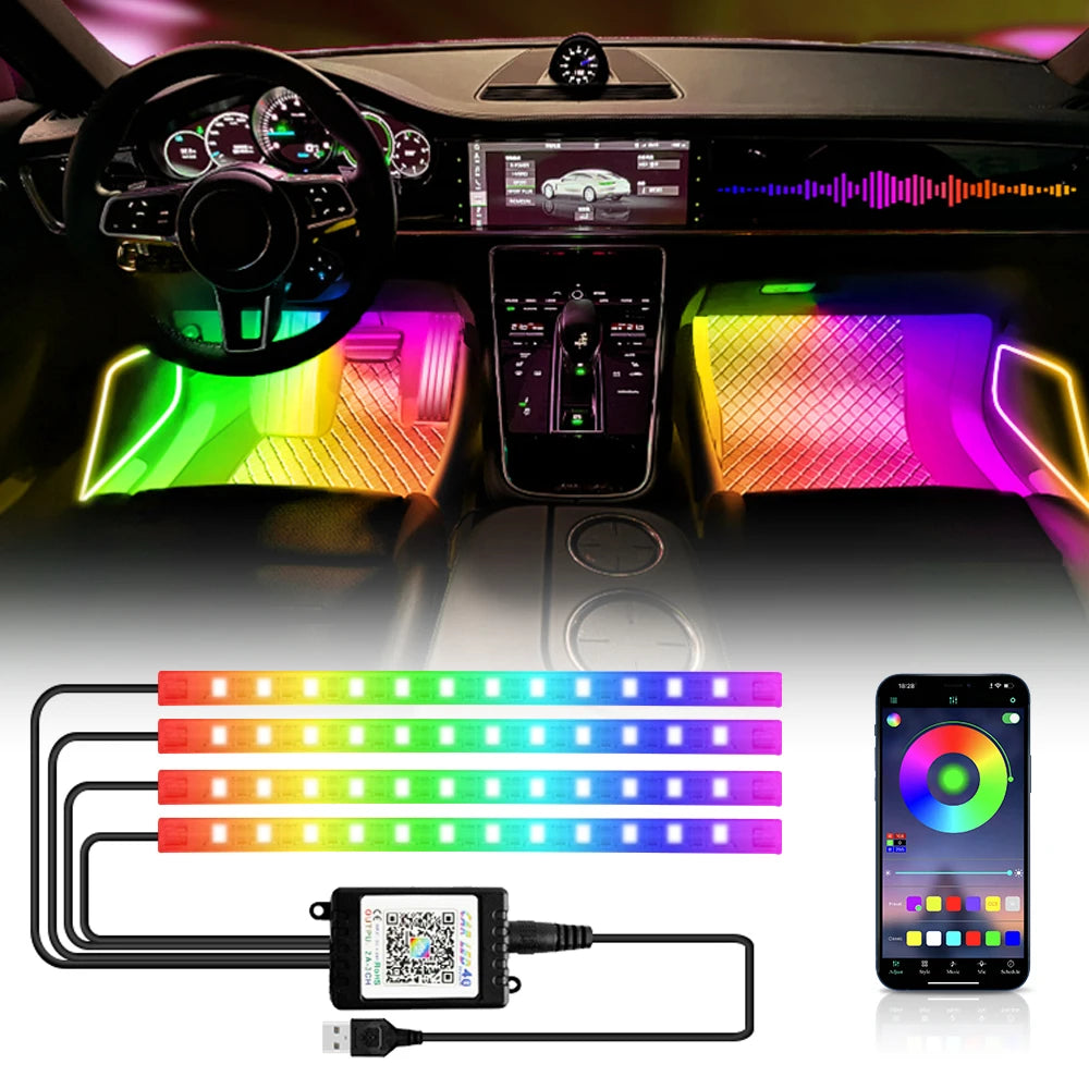 DriveGlow™ Smart RGB Car Interior Light Kit