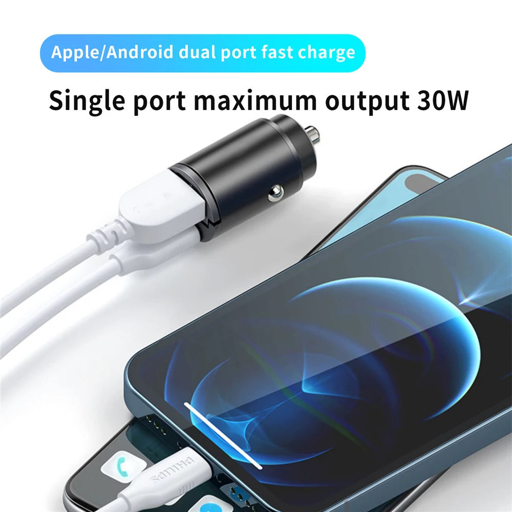 100W/200W Mini Lighter Fast Charging Car USB Type C Charger