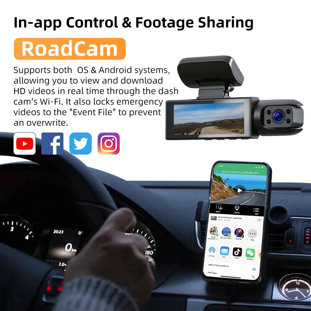 DriveGuard Pro™ Dual Dash Cam 1080P WiFi