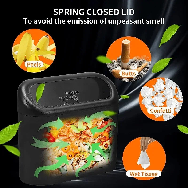 PushBin™ Compact Car Trash Can