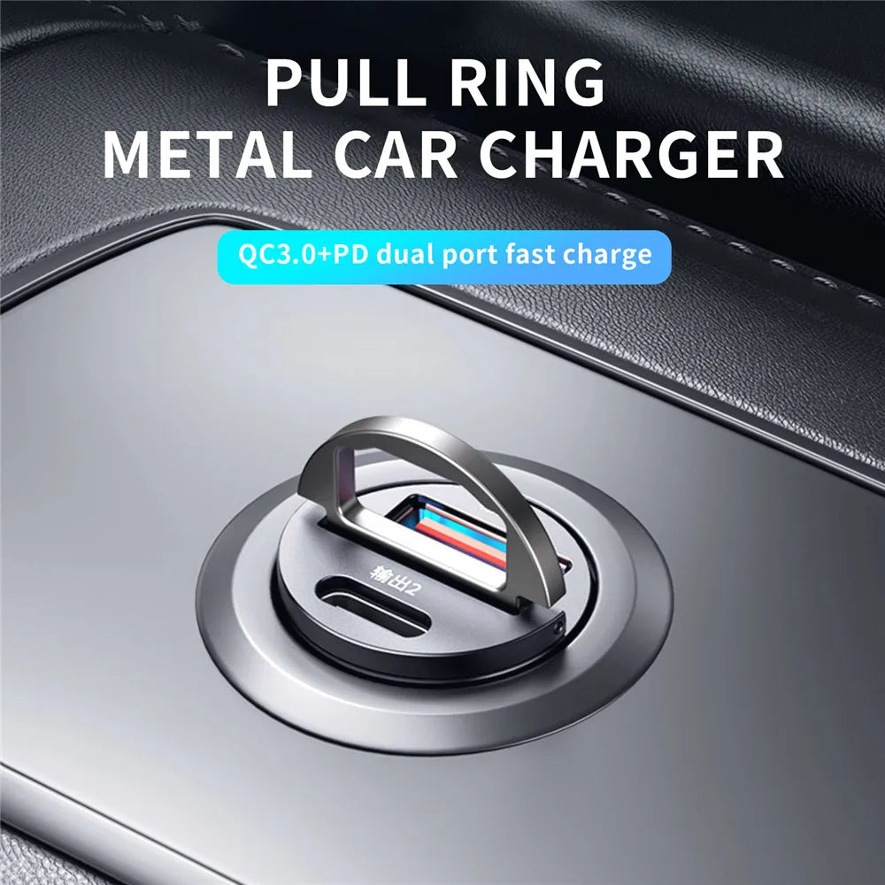 100W/200W Mini Lighter Fast Charging Car USB Type C Charger