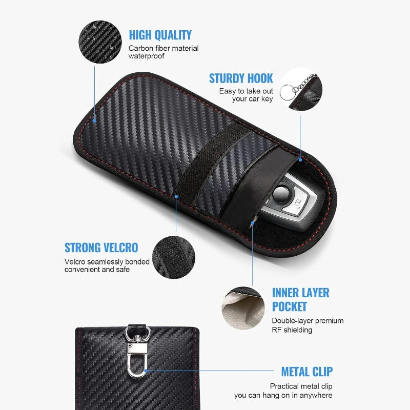 CarbonShield™ Faraday Car Key Bag Signal Blocking