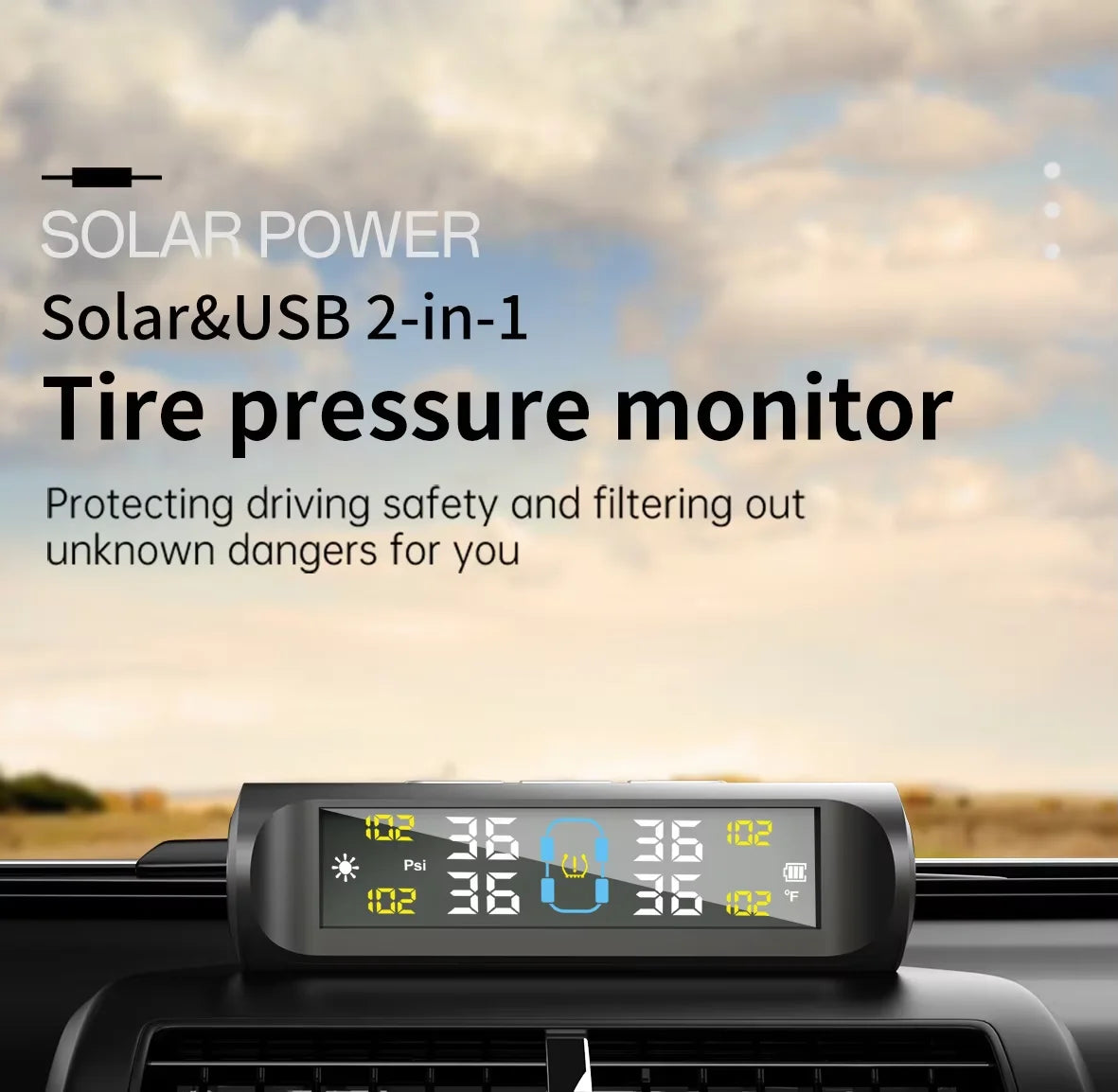 TyreSense™ Solar Smart TPMS Monitor