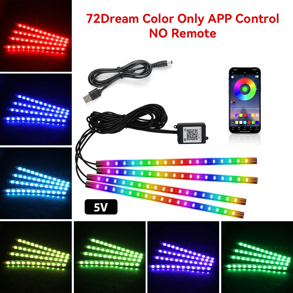 DriveGlow™ Smart RGB Car Interior Light Kit