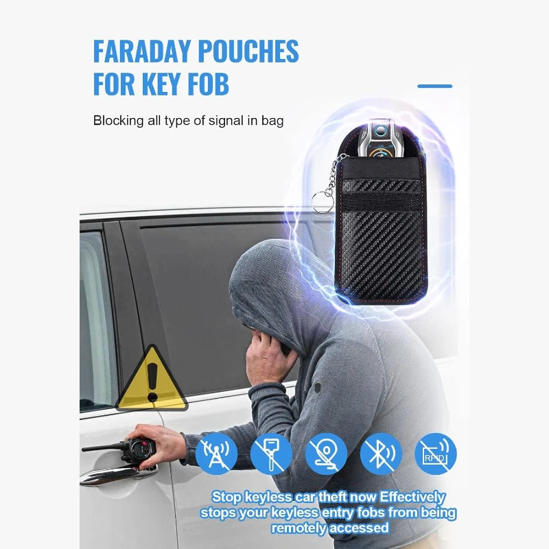 CarbonShield™ Faraday Car Key Bag Signal Blocking