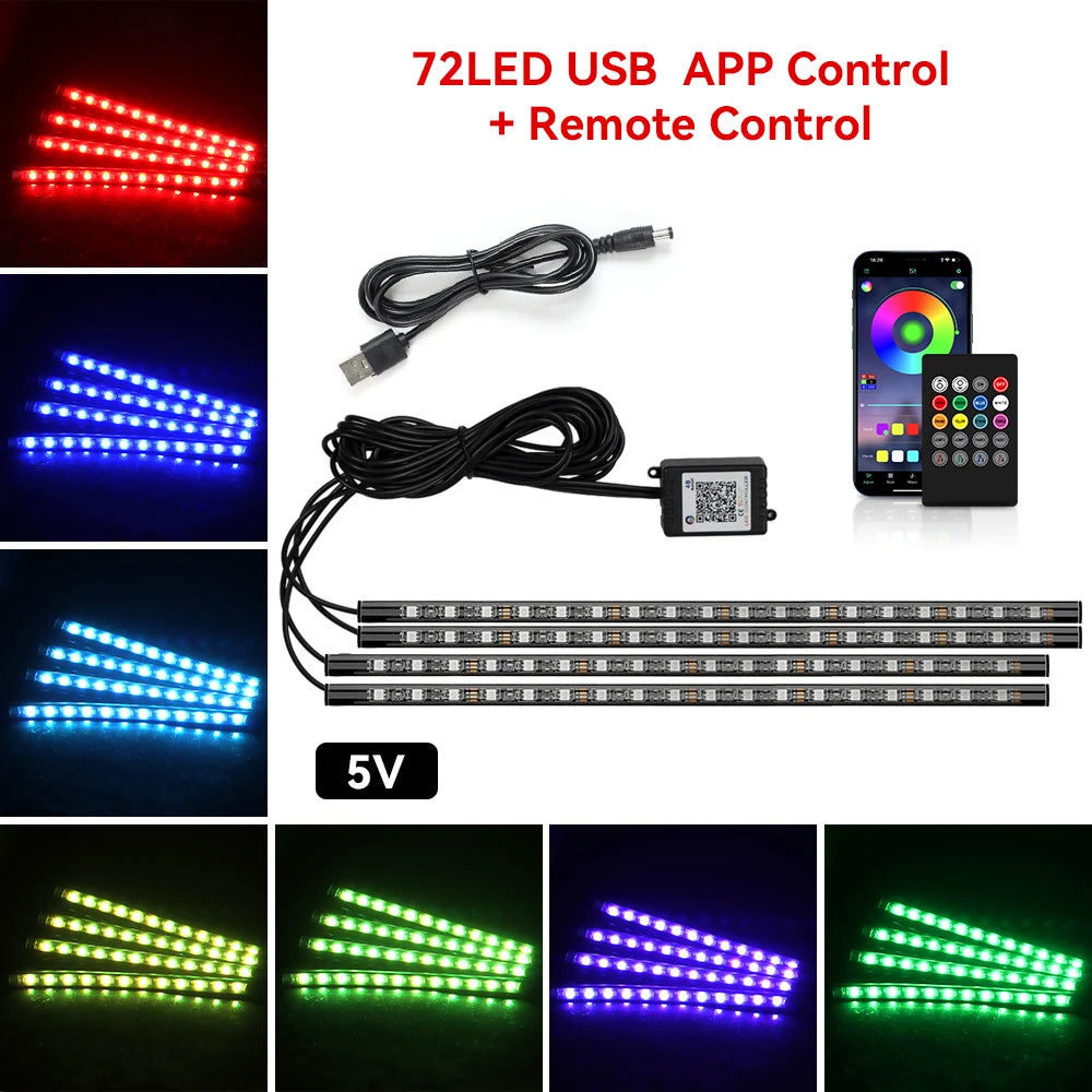 DriveGlow™ Smart RGB Car Interior Light Kit